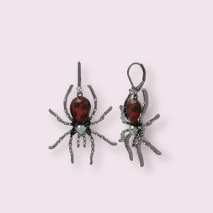 Betsey Johnson Red Spider Drop Earrings